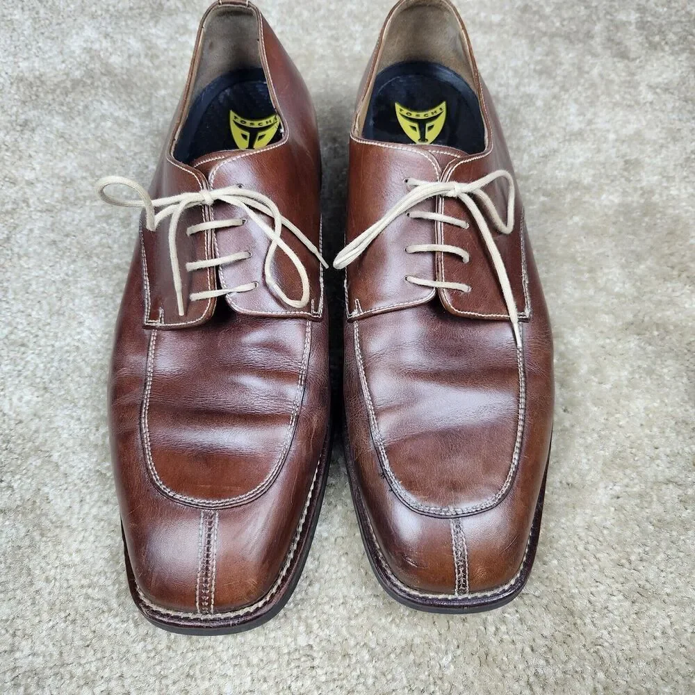 Michael Toschi Calaveras Shoes Mens 12 Brown Leather Split Toe Lace Up Eng Gent